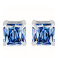 Cercei din Argint 925 ( 1.25 grame ) cu Moissanite Albastru Oceanic 1.3 Carate