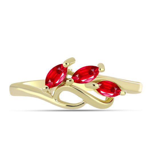 Inel din Argint 925 Placat cu Aur ( 2.37 grame ) cu Agat Roșu 0.42 Carate