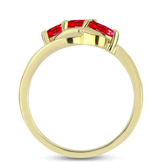 Inel din Argint 925 Placat cu Aur ( 2.37 grame ) cu Agat Roșu 0.42 Carate