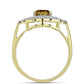 Inel din Argint 925 Placat cu Aur ( 3.08 grame ) cu Cuarț Coniac și Topaz Alb 1.58 Carate