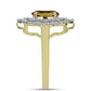 Inel din Argint 925 Placat cu Aur ( 3.08 grame ) cu Cuarț Coniac și Topaz Alb 1.58 Carate