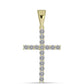 Cruce Pandantiv din Argint 925 Placat cu Aur ( 1.49 grame ) cu Diamant Certificat cultivat în laborator 0.82 Carate