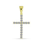 Cruce Pandantiv din Argint 925 Placat cu Aur ( 1.49 grame ) cu Diamant Certificat cultivat în laborator 0.82 Carate
