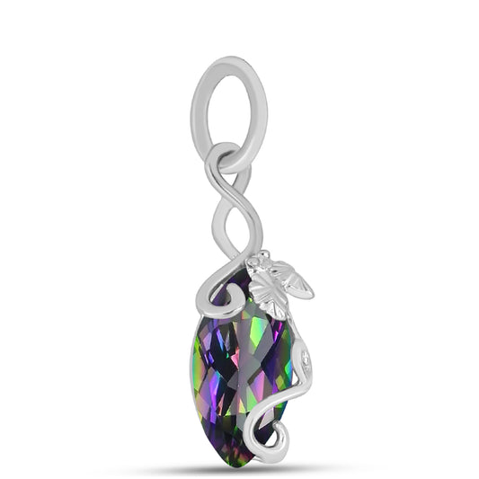 Pandantiv din Argint 925 ( 0.58 grame ) cu Cuarț Mistic Verde Brazilian 0.9 Carate