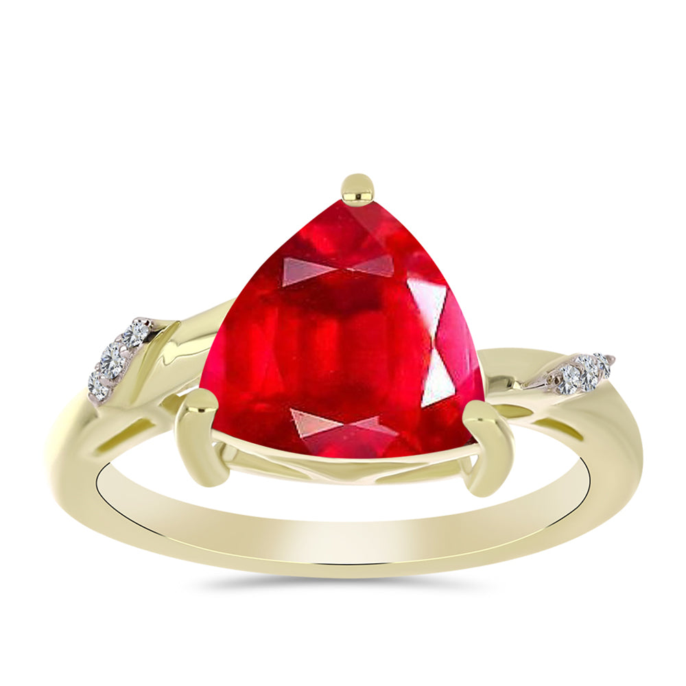 Inel din Argint 925 Placat cu Aur ( 2.63 grame ) cu Agat Roșu și Topaz Alb 2.82 Carate 3 