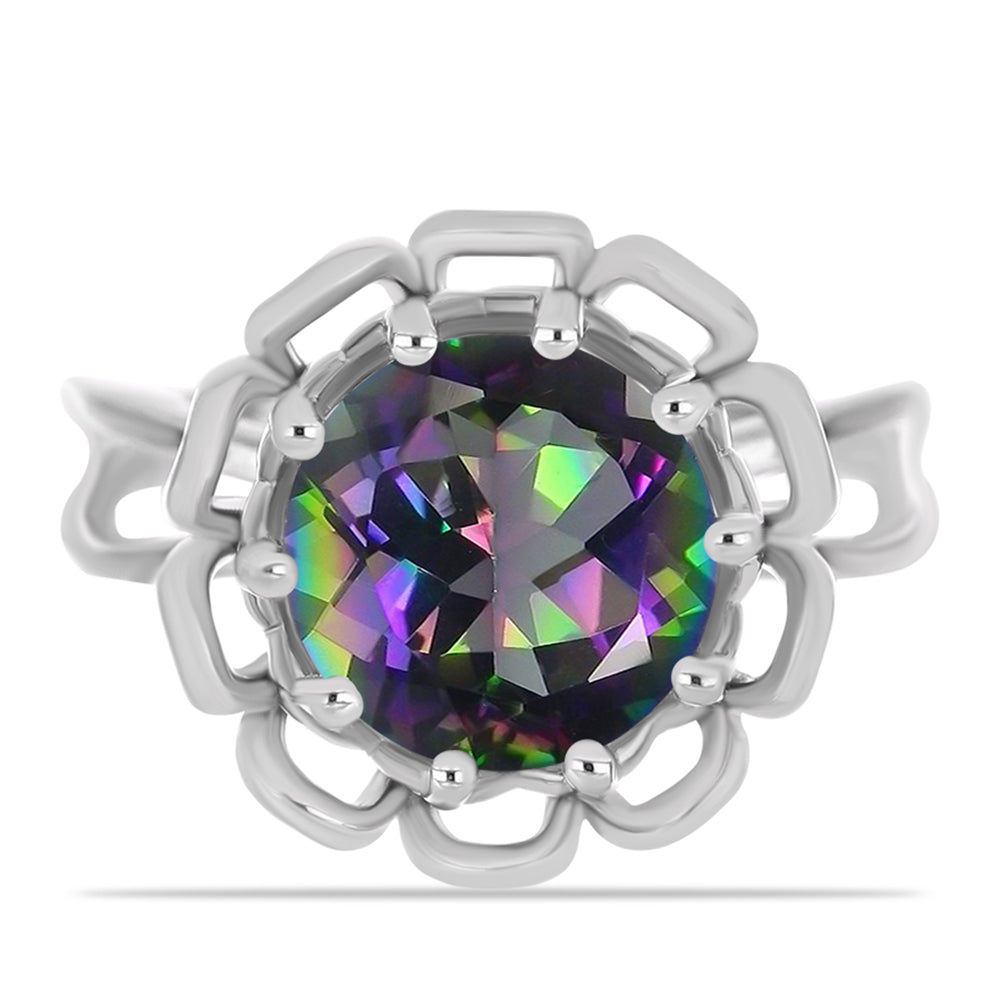 Inel din Argint 925 ( 4.92 grame ) cu Cuarț Mistic Verde Brazilian 3.45 Carate