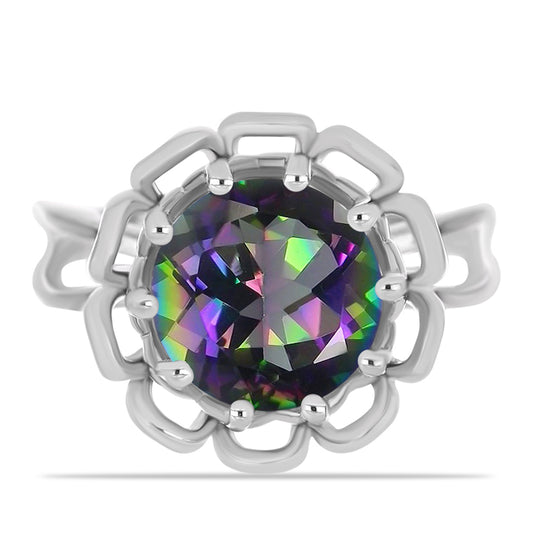 Inel din Argint 925 ( 4.92 grame ) cu Cuarț Mistic Verde Brazilian 3.45 Carate