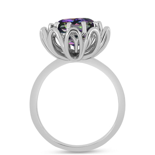 Inel din Argint 925 ( 4.92 grame ) cu Cuarț Mistic Verde Brazilian 3.45 Carate