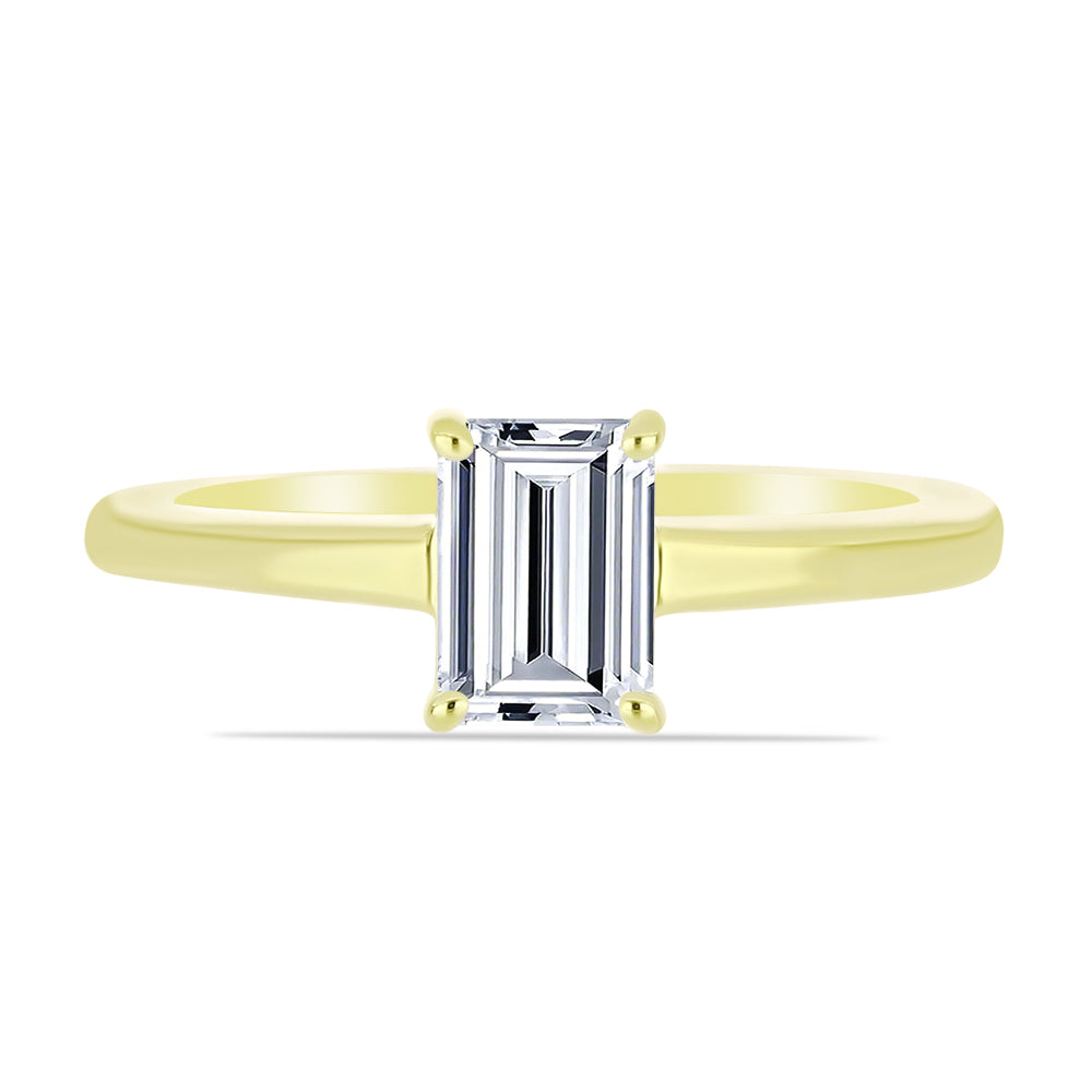 Inel din Argint 925 Placat cu Aur ( 2.58 grame ) cu Diamant Certificat cultivat în laborator 1.12 Carate 5 