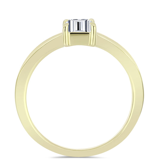 Inel din Argint 925 Placat cu Aur ( 2.58 grame ) cu Diamant Certificat cultivat în laborator 1.12 Carate