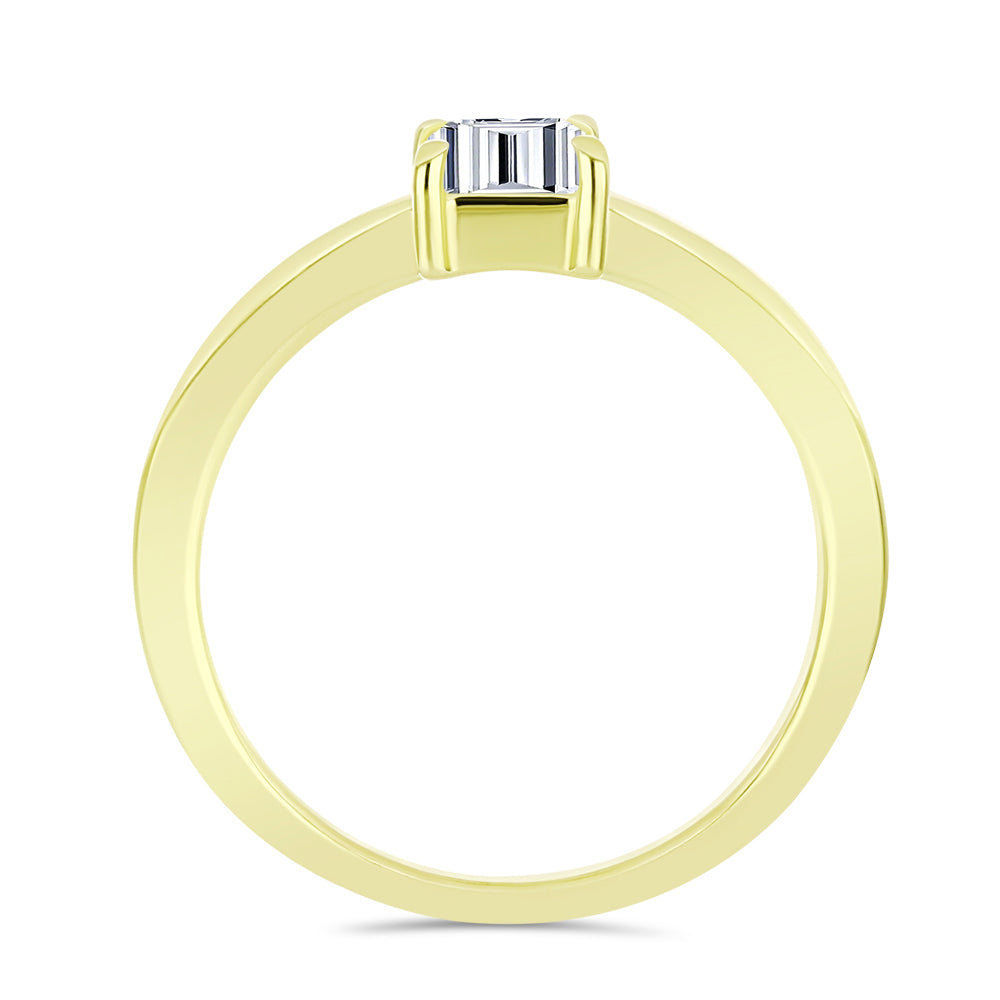 Inel din Argint 925 Placat cu Aur ( 2.58 grame ) cu Diamant Certificat cultivat în laborator 1.12 Carate 6 