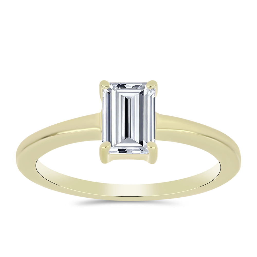 Inel din Argint 925 Placat cu Aur ( 2.58 grame ) cu Diamant Certificat cultivat în laborator 1.12 Carate 3 