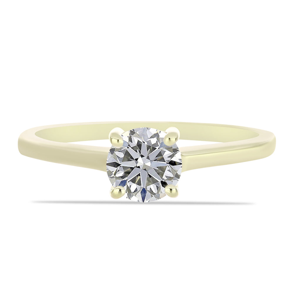 Inel din Argint 925 Placat cu Aur ( 2.05 grame ) cu Diamant Certificat cultivat în laborator 1.08 Carate