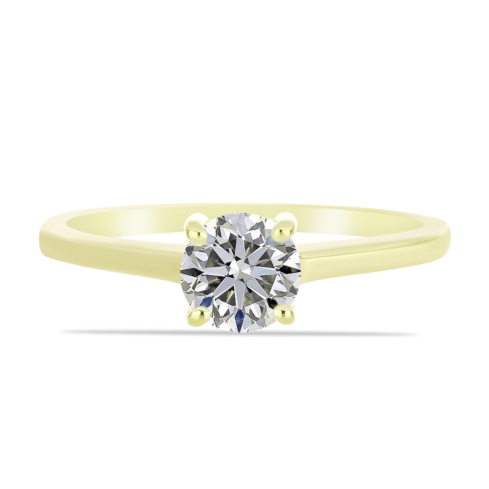 Inel din Argint 925 Placat cu Aur ( 2.05 grame ) cu Diamant Certificat cultivat în laborator 1.08 Carate 5 