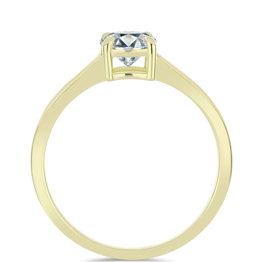 Inel din Argint 925 Placat cu Aur ( 2.05 grame ) cu Diamant Certificat cultivat în laborator 1.08 Carate