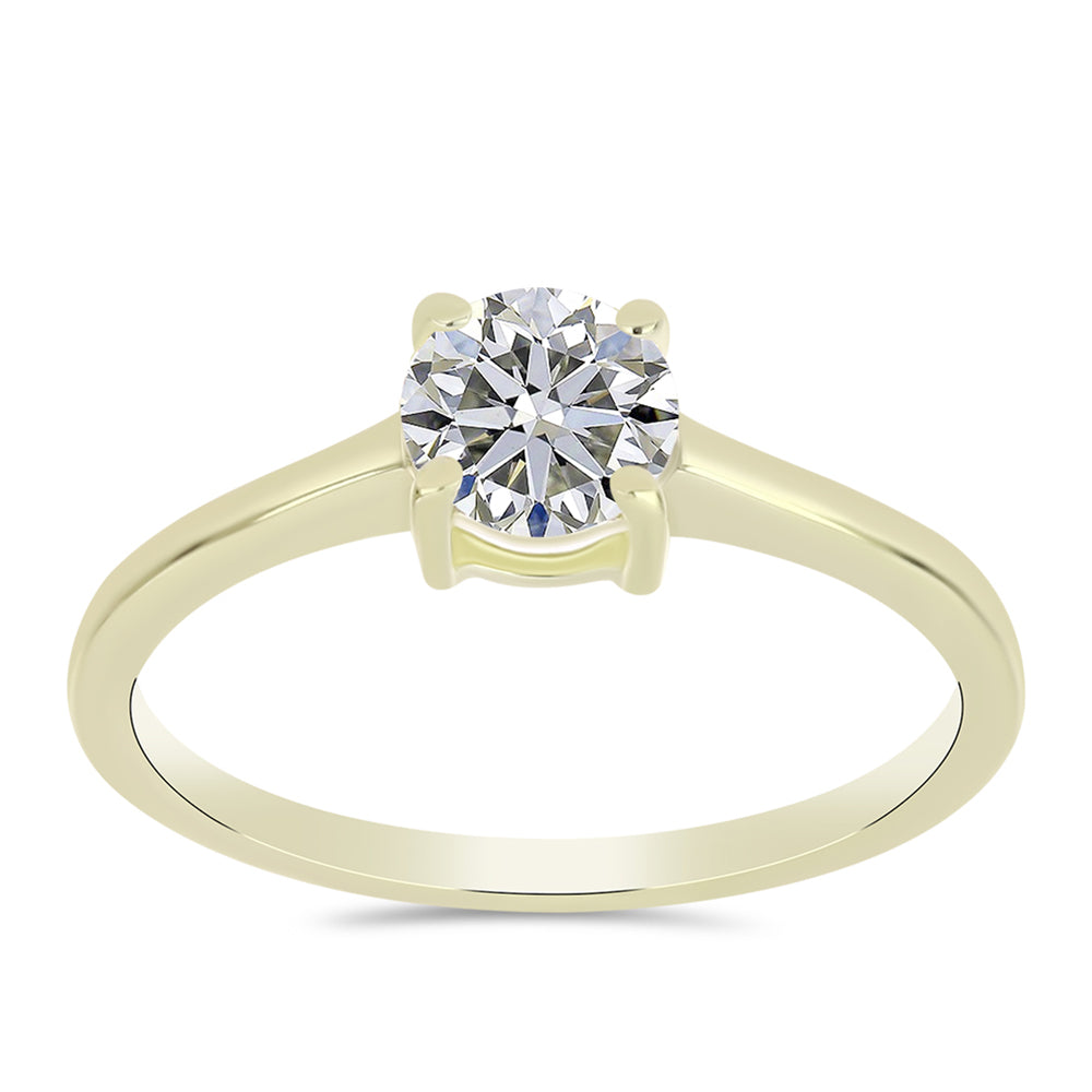Inel din Argint 925 Placat cu Aur ( 2.05 grame ) cu Diamant Certificat cultivat în laborator 1.08 Carate