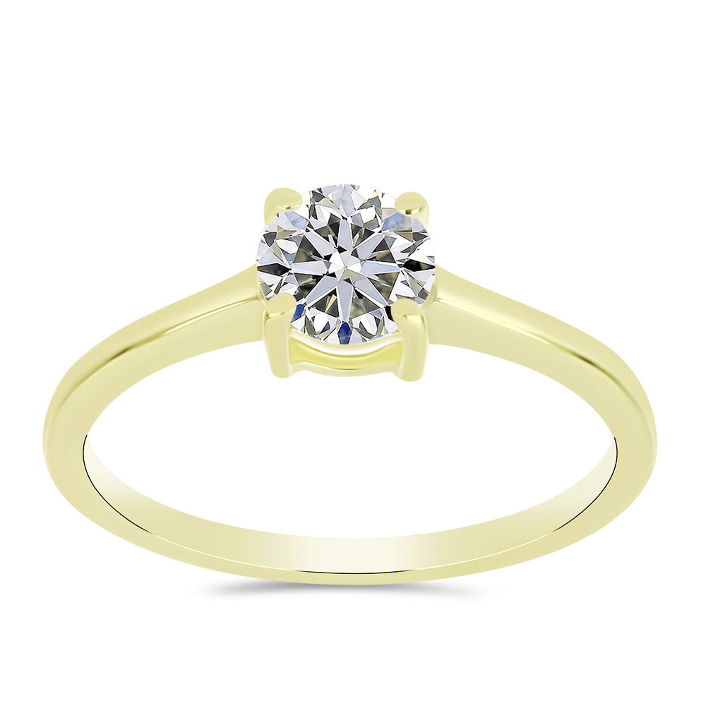 Inel din Argint 925 Placat cu Aur ( 2.05 grame ) cu Diamant Certificat cultivat în laborator 1.08 Carate 7 