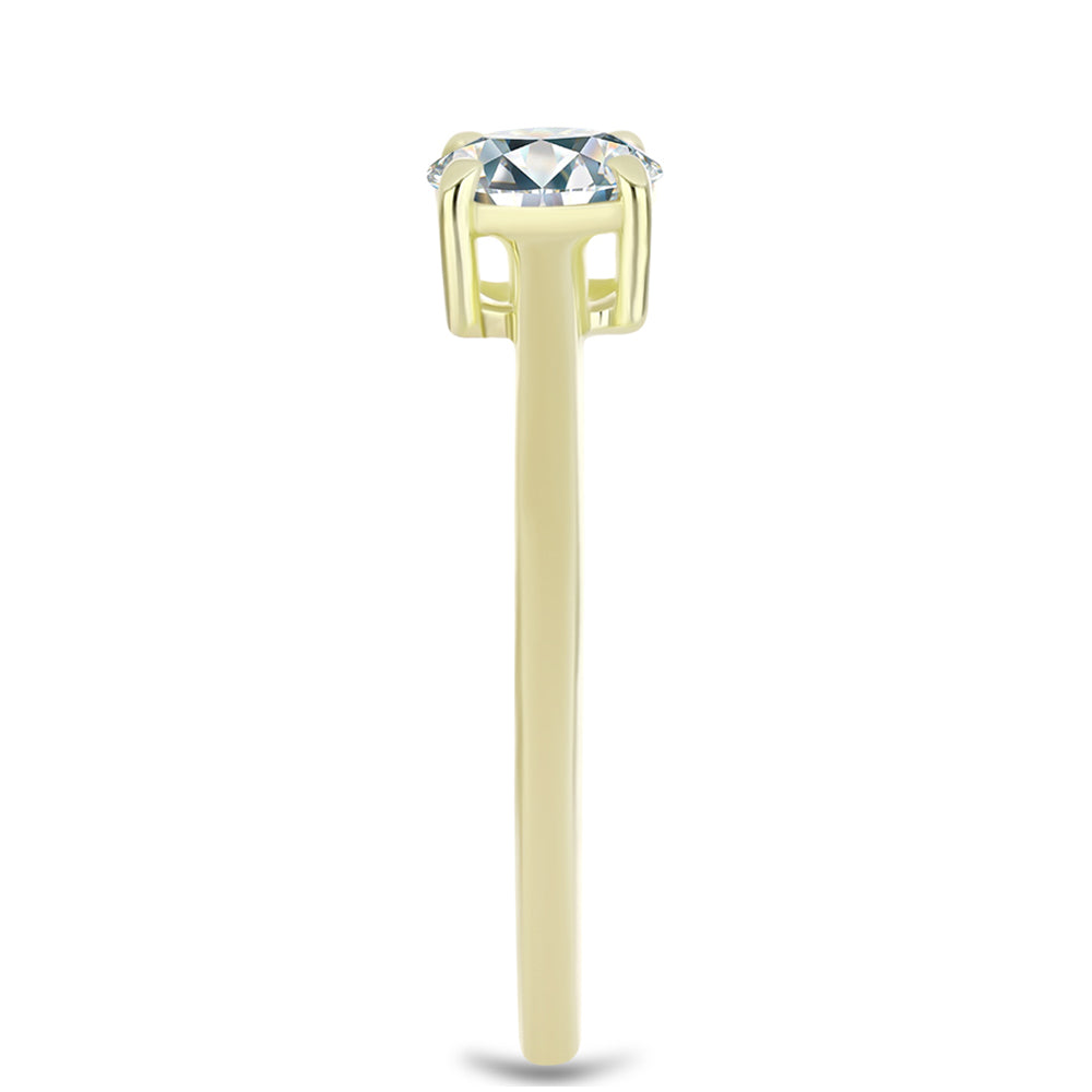 Inel din Argint 925 Placat cu Aur ( 2.05 grame ) cu Diamant Certificat cultivat în laborator 1.08 Carate
