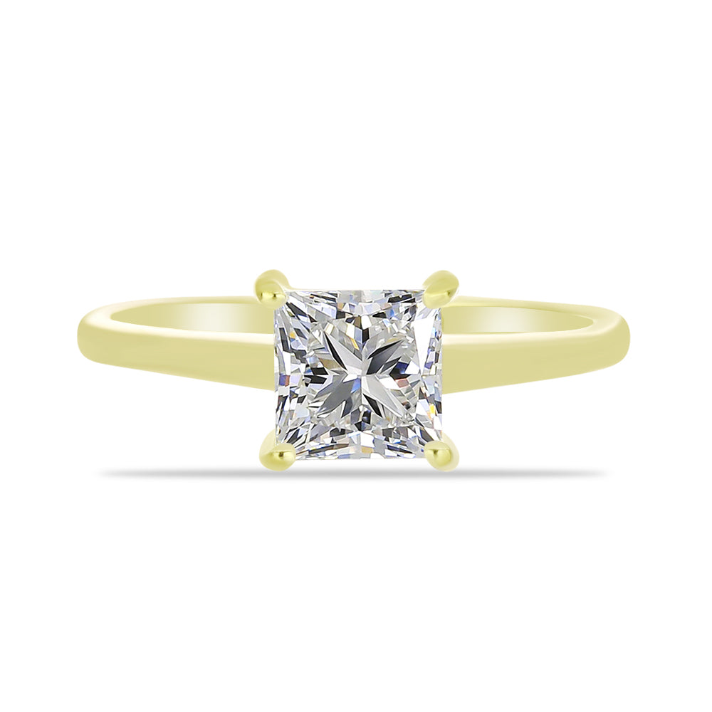 Inel din Argint 925 Placat cu Aur ( 2.03 grame ) cu Diamant Certificat cultivat în laborator 1.48 Carate