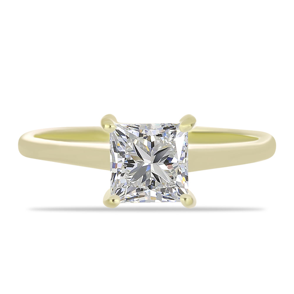 Inel din Argint 925 Placat cu Aur ( 2.03 grame ) cu Diamant Certificat cultivat în laborator 1.48 Carate