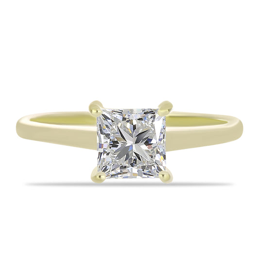Inel din Argint 925 Placat cu Aur ( 2.03 grame ) cu Diamant Certificat cultivat în laborator 1.58 Carate