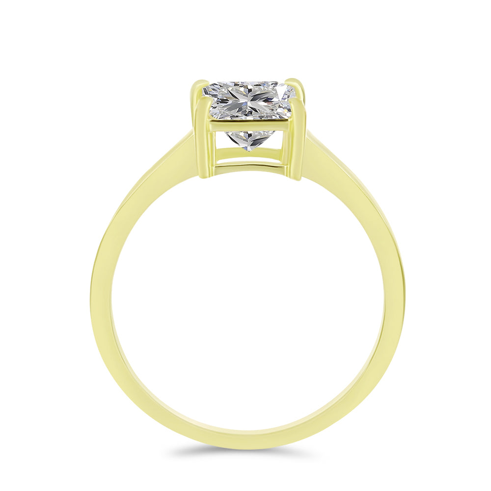 Inel din Argint 925 Placat cu Aur ( 2.03 grame ) cu Diamant Certificat cultivat în laborator 1.48 Carate
