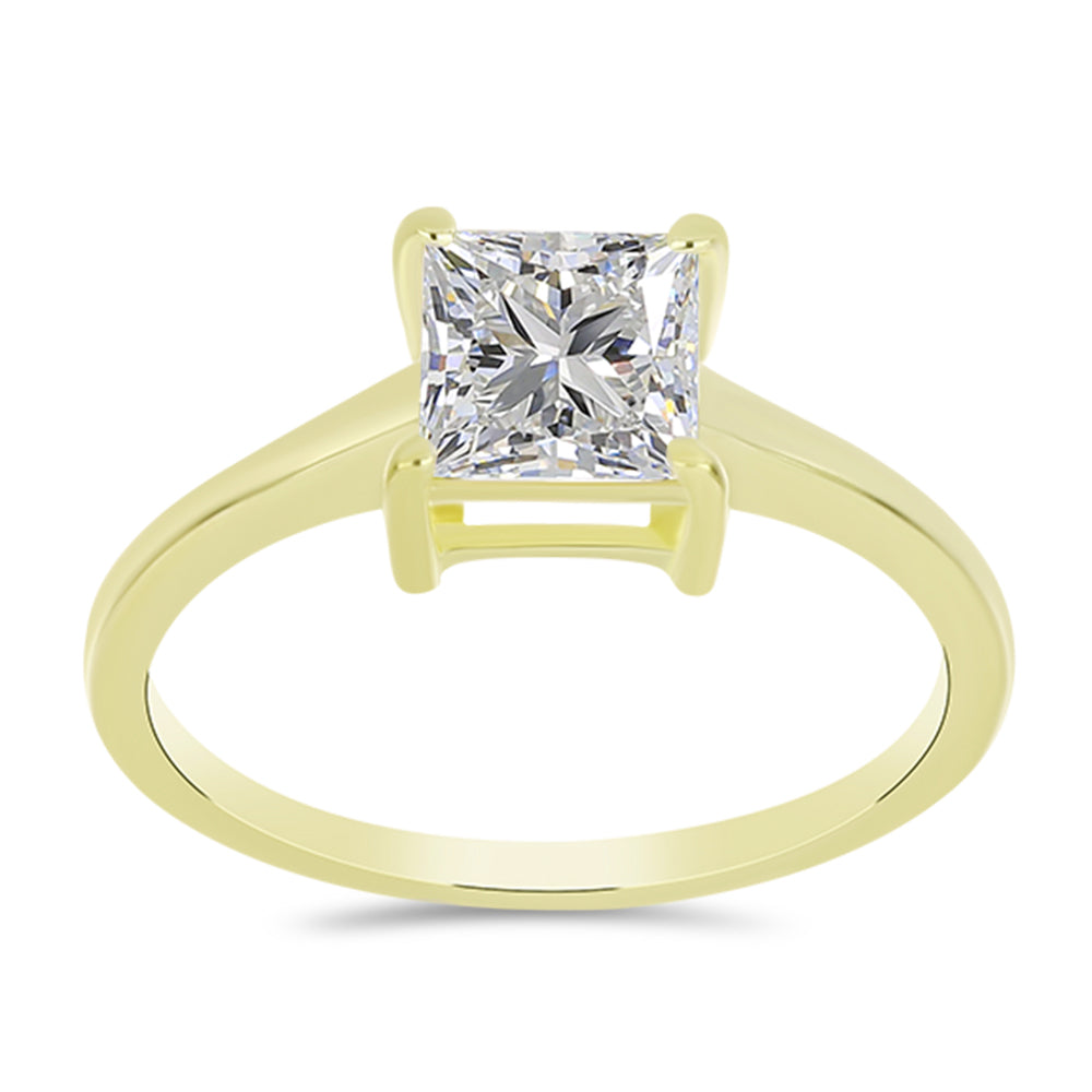 Inel din Argint 925 Placat cu Aur ( 2.03 grame ) cu Diamant Certificat cultivat în laborator 1.48 Carate 7 