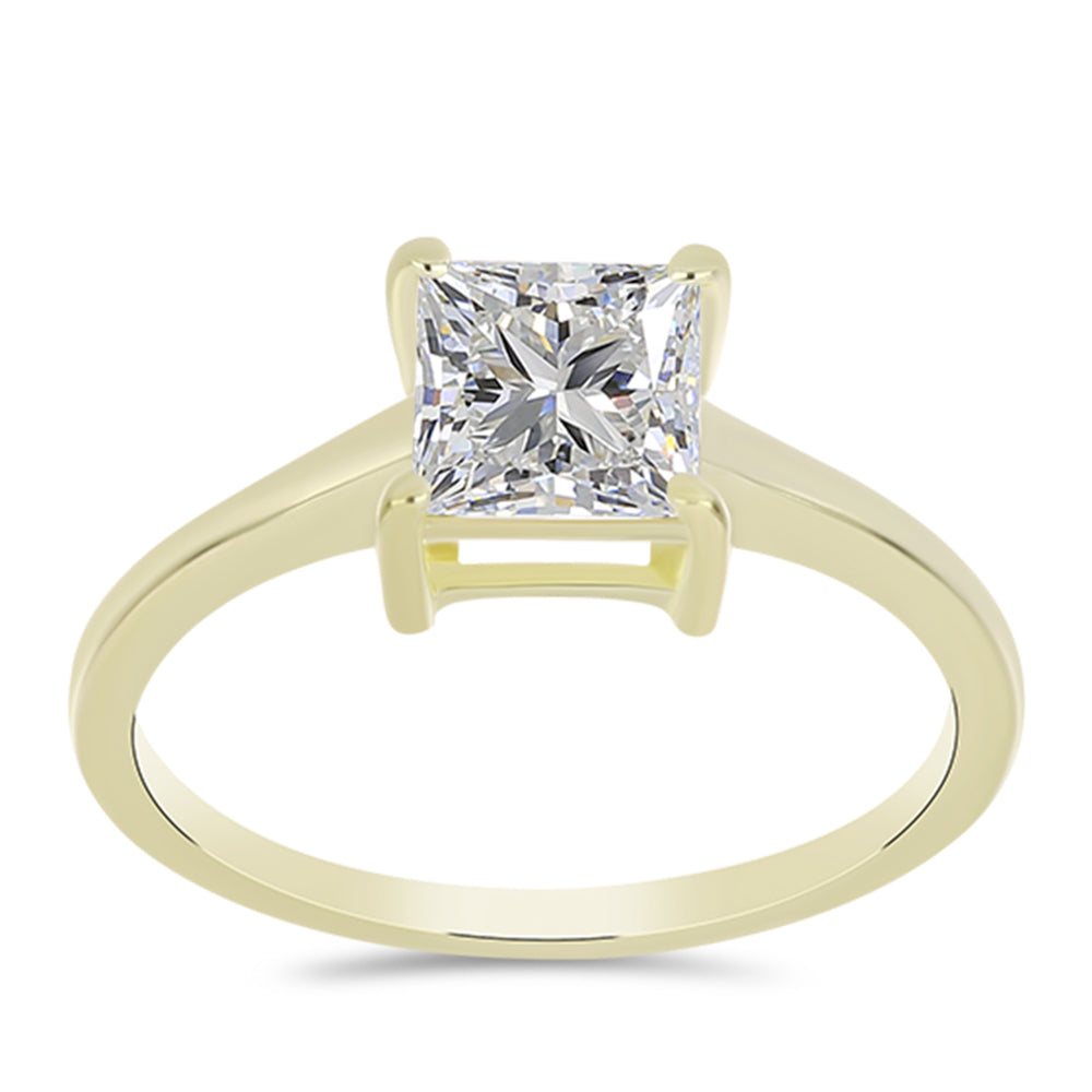 Inel din Argint 925 Placat cu Aur ( 2.03 grame ) cu Diamant Certificat cultivat în laborator 1.48 Carate