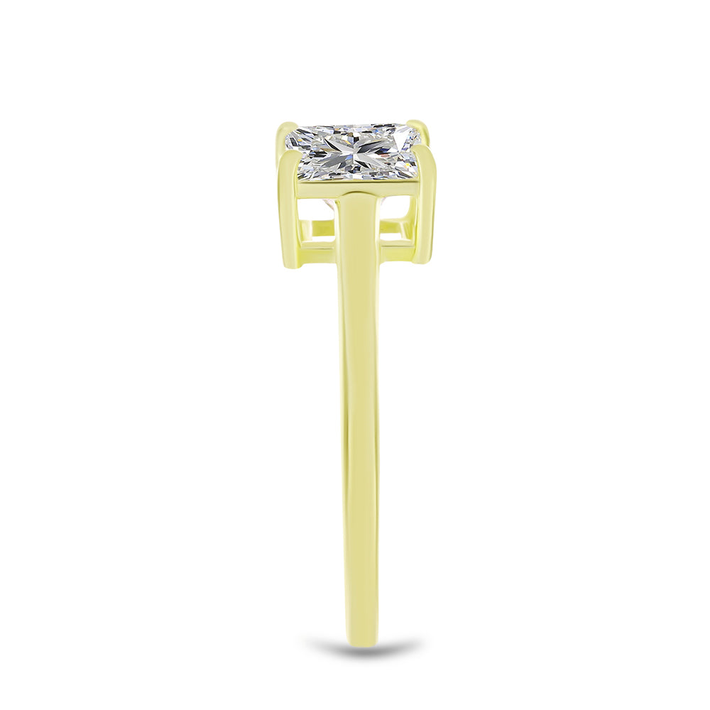 Inel din Argint 925 Placat cu Aur ( 2.03 grame ) cu Diamant Certificat cultivat în laborator 1.48 Carate