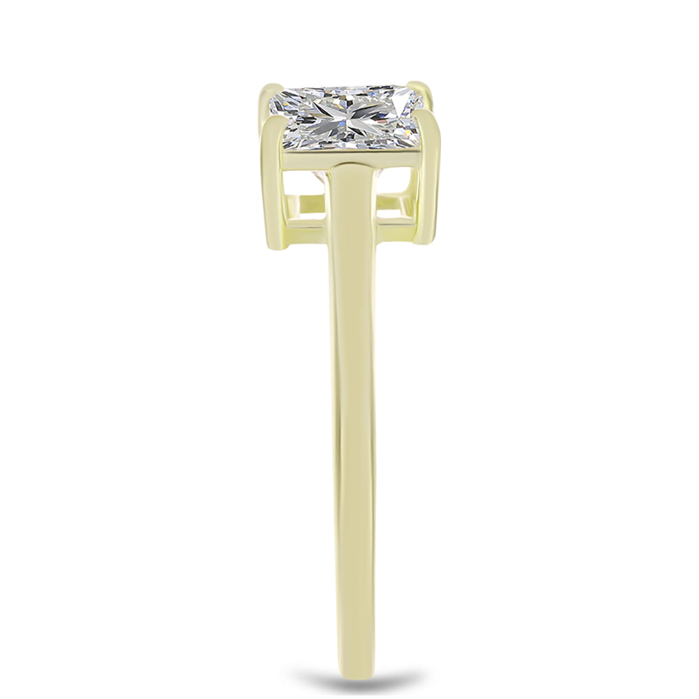 Inel din Argint 925 Placat cu Aur ( 2.03 grame ) cu Diamant Certificat cultivat în laborator 1.48 Carate