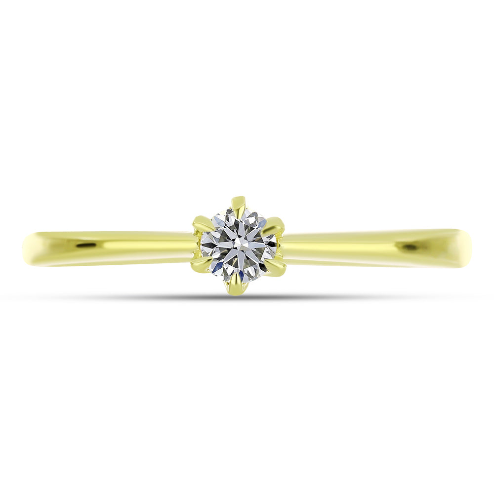 Inel din Argint 925 Placat cu Aur ( 1.69 grame ) cu Diamant Certificat cultivat în laborator 0.2 Carate 5 