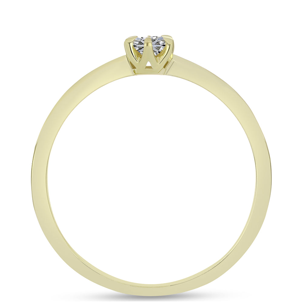 Inel din Argint 925 Placat cu Aur ( 1.69 grame ) cu Diamant Certificat cultivat în laborator 0.2 Carate 2 