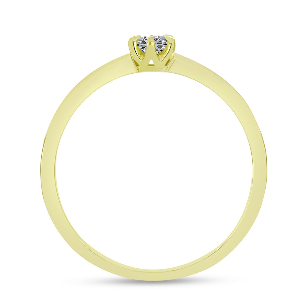 Inel din Argint 925 Placat cu Aur ( 1.69 grame ) cu Diamant Certificat cultivat în laborator 0.2 Carate
