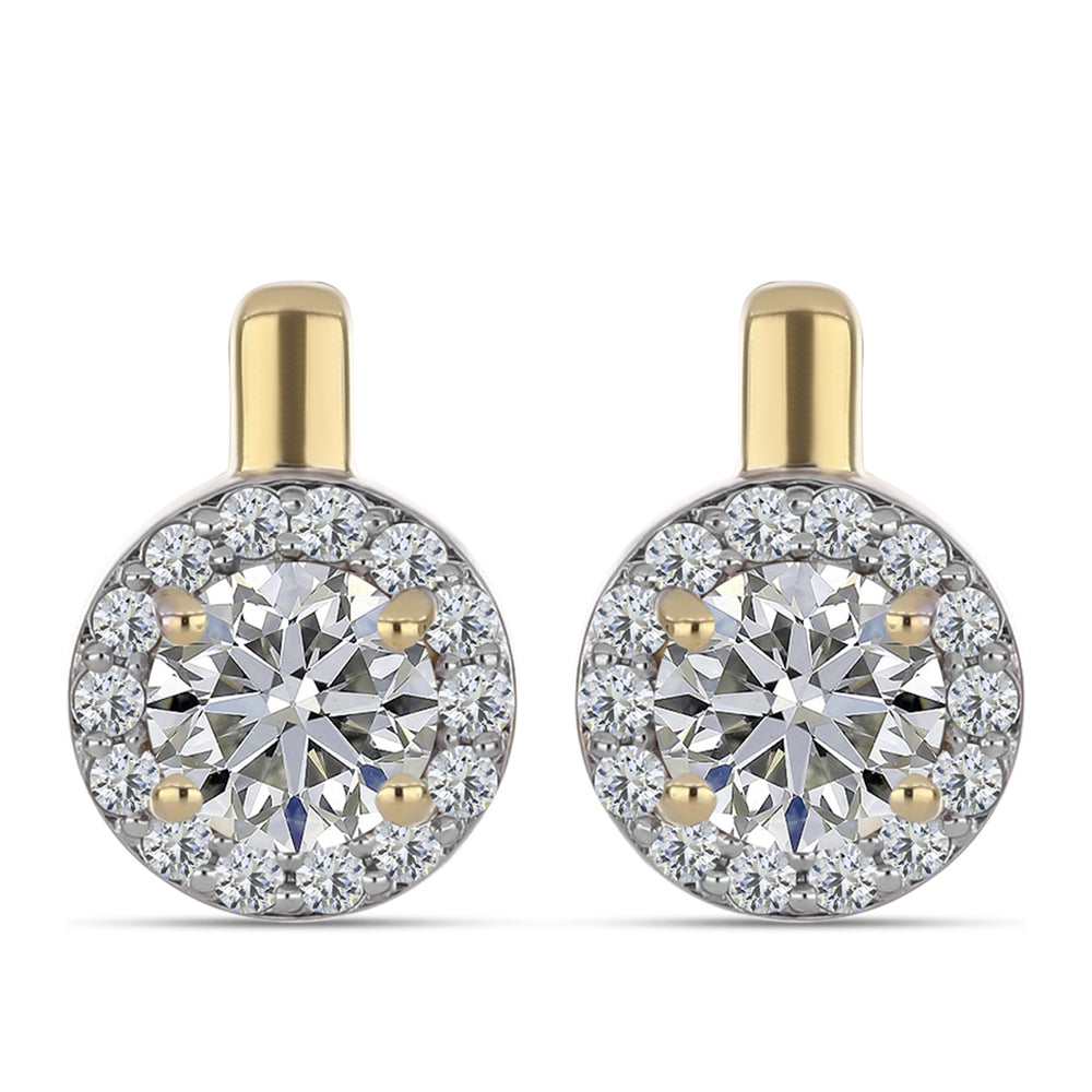 Cercei din Argint 925 Placat cu Aur ( 3.03 grame ) cu Diamant Certificat cultivat în laborator 1.65 Carate 1 