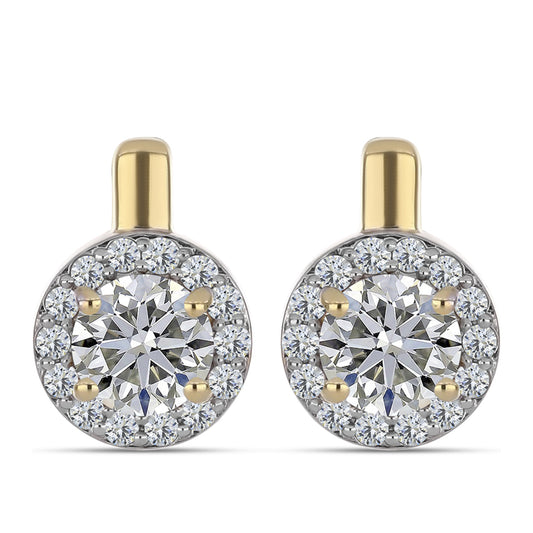 Cercei din Argint 925 Placat cu Aur ( 3.03 grame ) cu Diamant Certificat cultivat în laborator 1.65 Carate