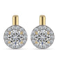 Cercei din Argint 925 Placat cu Aur ( 3.03 grame ) cu Diamant Certificat cultivat în laborator 1.65 Carate