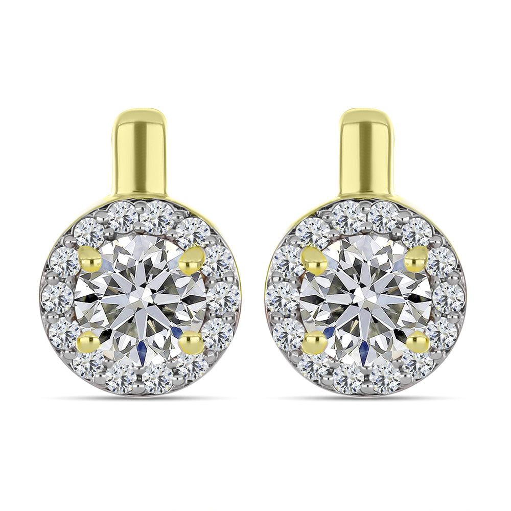 Cercei din Argint 925 Placat cu Aur ( 3.03 grame ) cu Diamant Certificat cultivat în laborator 1.65 Carate