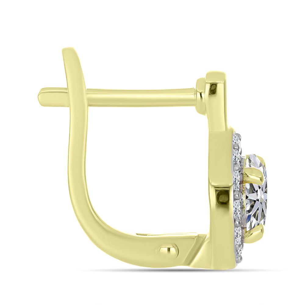 Cercei din Argint 925 Placat cu Aur ( 3.03 grame ) cu Diamant Certificat cultivat în laborator 1.65 Carate 4 