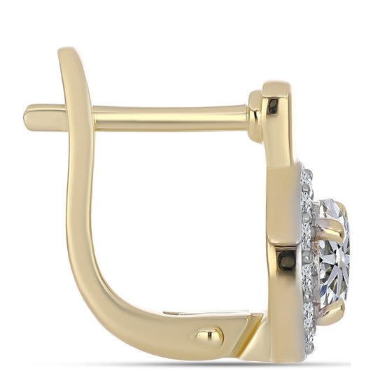 Cercei din Argint 925 Placat cu Aur ( 3.03 grame ) cu Diamant Certificat cultivat în laborator 1.65 Carate