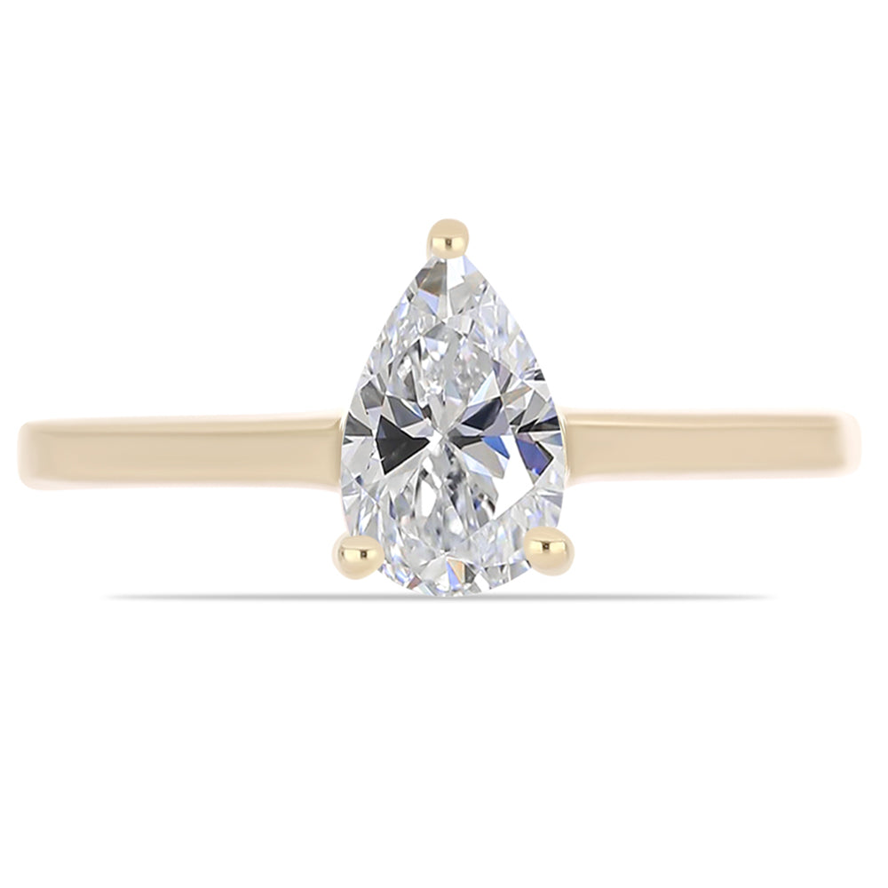 Inel din Argint 925 Placat cu Aur ( 2.01 grame ) cu Diamant Certificat cultivat în laborator 0.96 Carate 1 