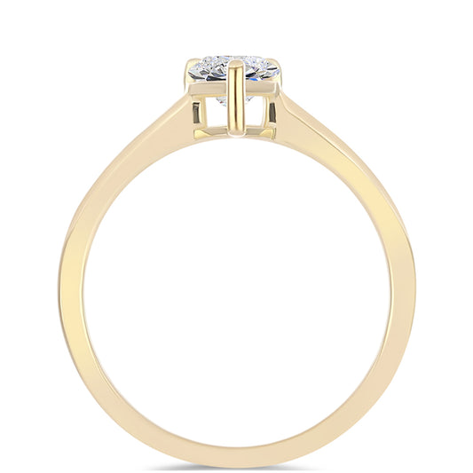 Inel din Argint 925 Placat cu Aur ( 2.01 grame ) cu Diamant Certificat cultivat în laborator 0.96 Carate