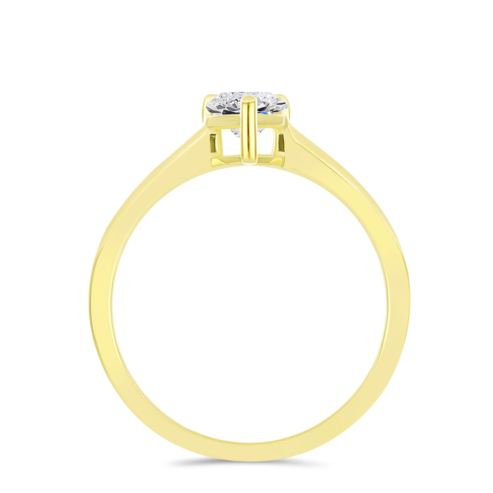 Inel din Argint 925 Placat cu Aur ( 2.01 grame ) cu Diamant Certificat cultivat în laborator 0.96 Carate 6 