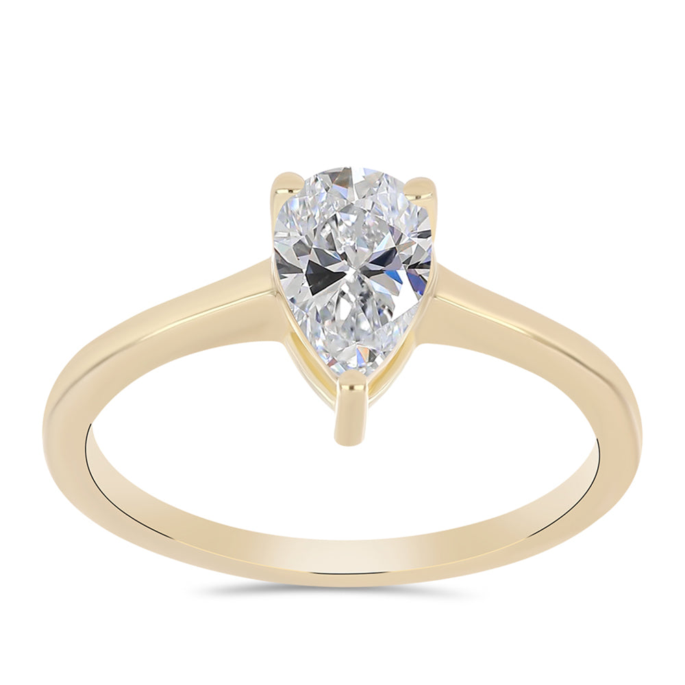 Inel din Argint 925 Placat cu Aur ( 2.01 grame ) cu Diamant Certificat cultivat în laborator 0.96 Carate 3 