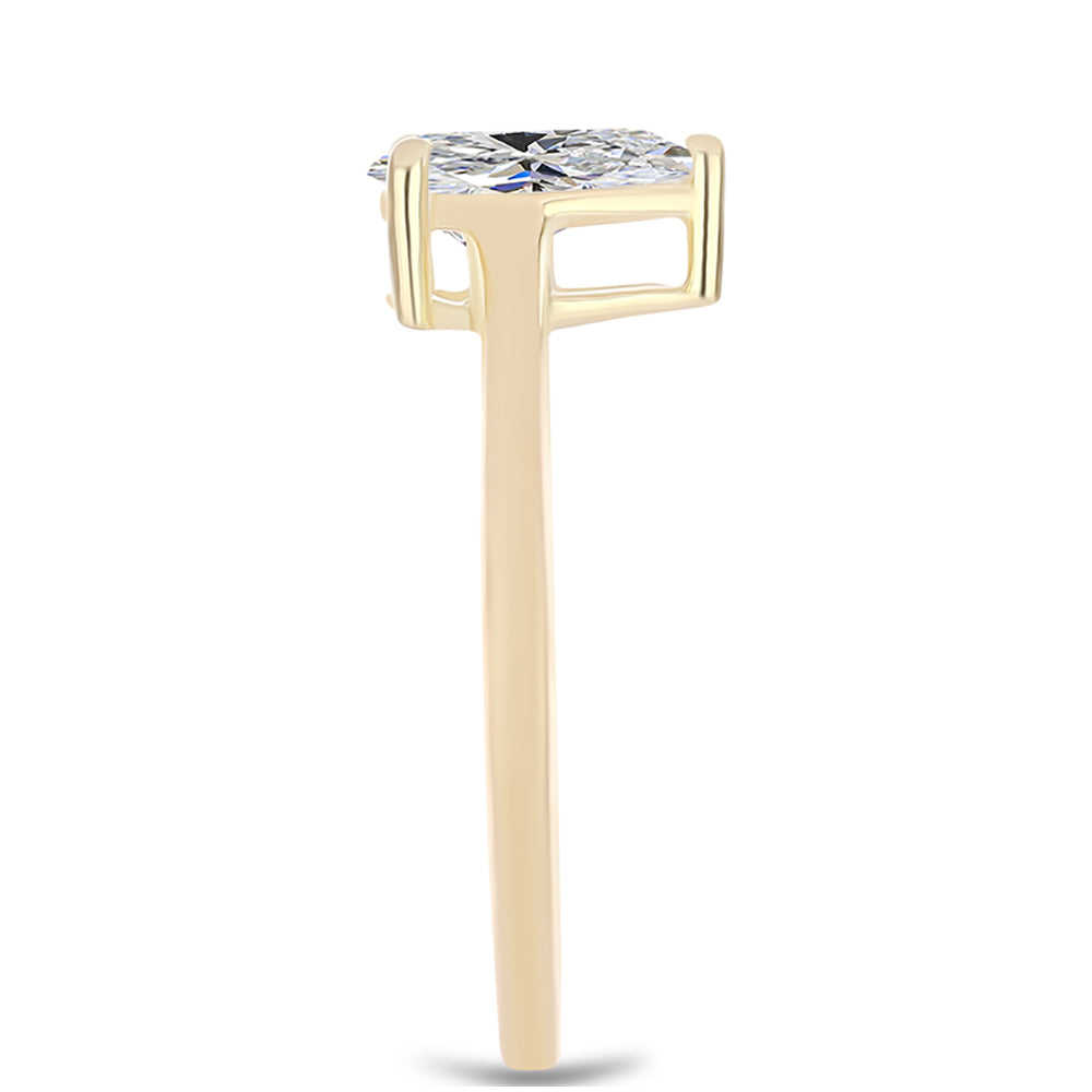 Inel din Argint 925 Placat cu Aur ( 2.01 grame ) cu Diamant Certificat cultivat în laborator 0.96 Carate 4 