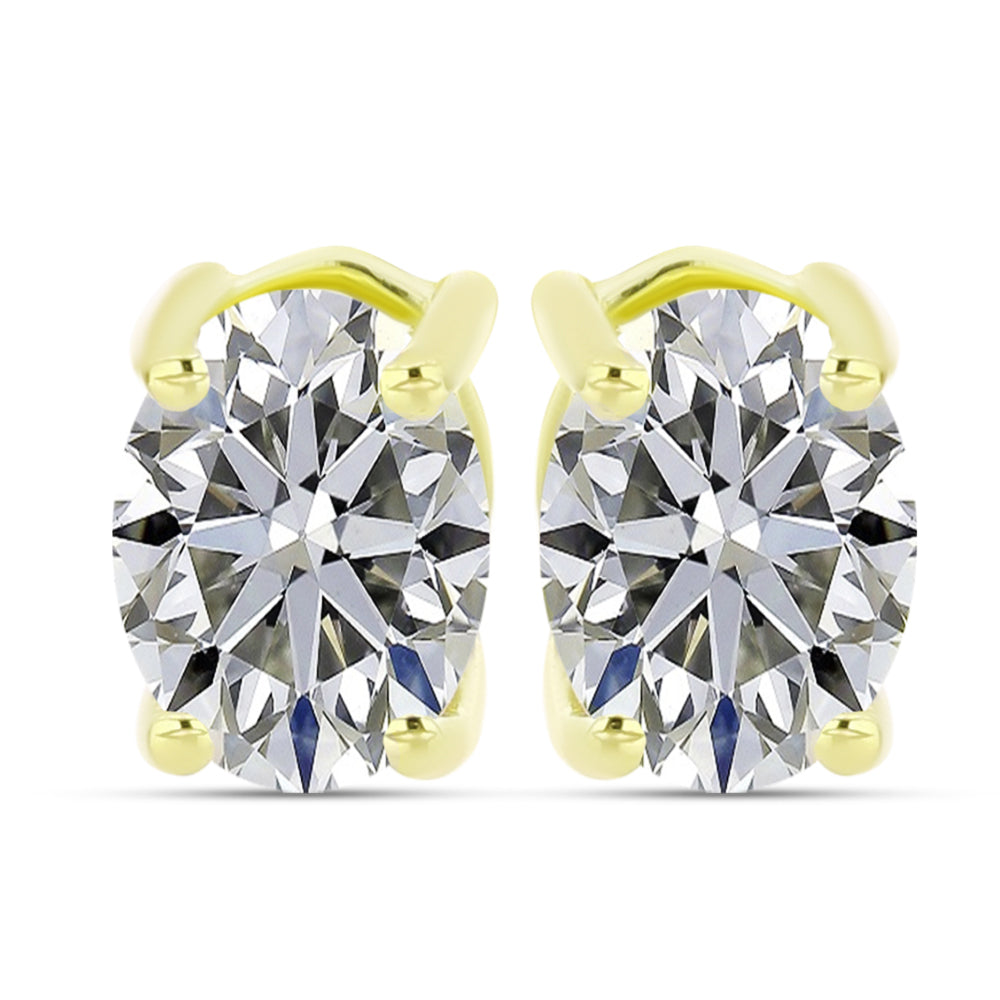 Cercei din Argint 925 Placat cu Aur ( 1.4 grame ) cu Diamant Certificat cultivat în laborator 1.44 Carate
