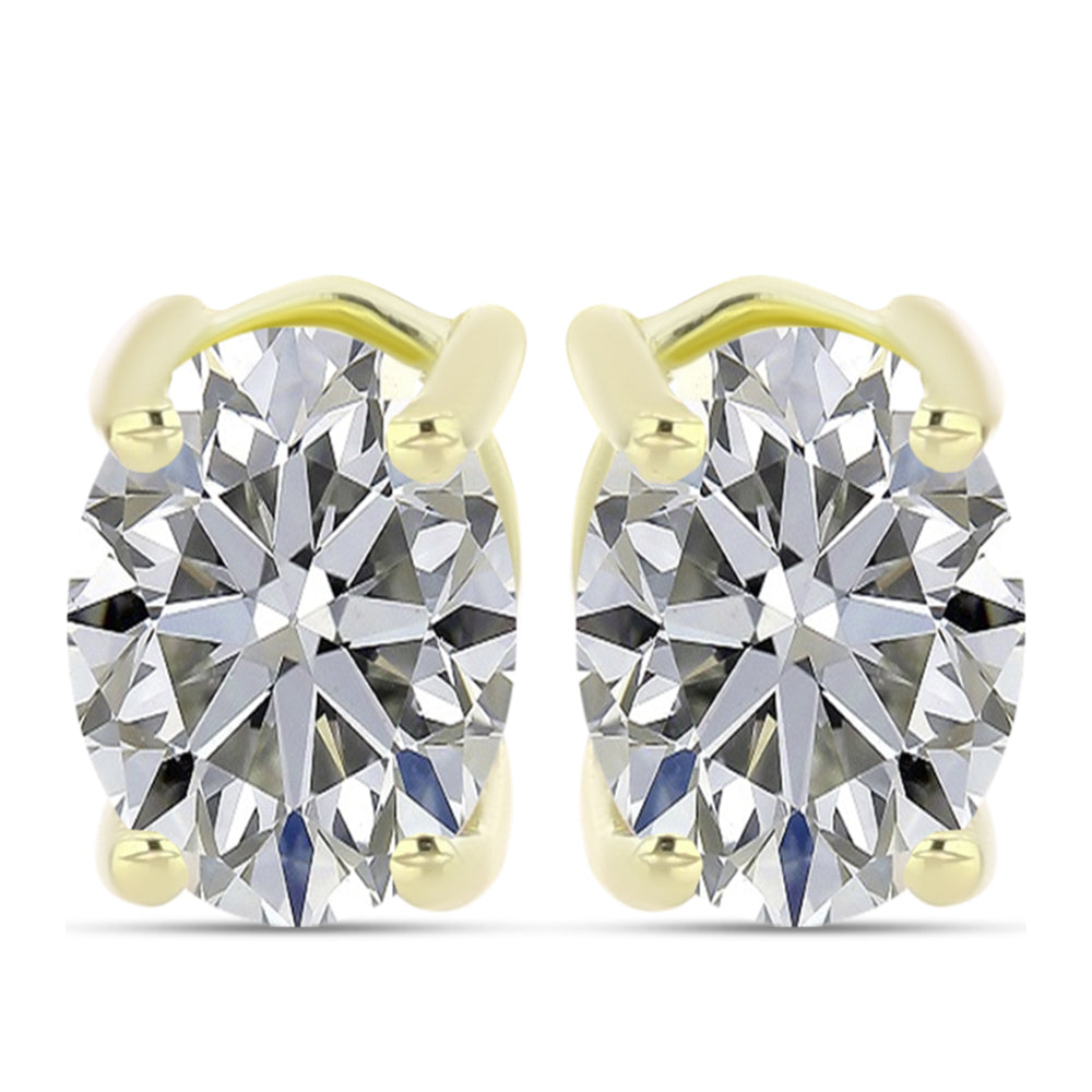 Cercei din Argint 925 Placat cu Aur ( 1.4 grame ) cu Diamant Certificat cultivat în laborator 1.44 Carate