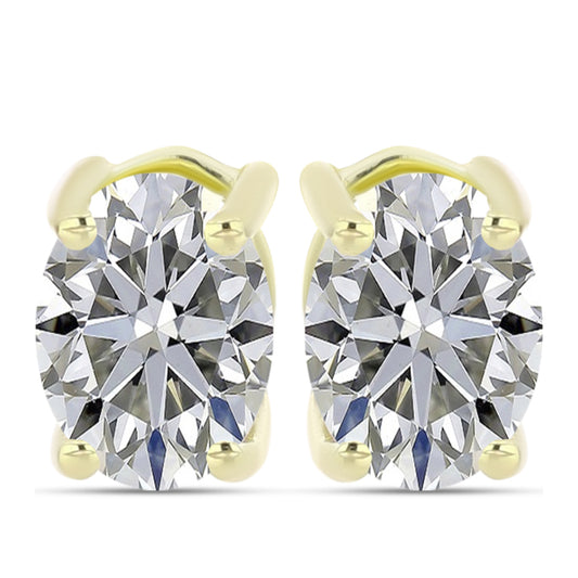 Cercei din Argint 925 Placat cu Aur ( 1.4 grame ) cu Diamant Certificat cultivat în laborator 1.44 Carate