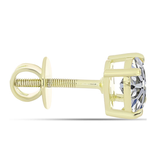 Cercei din Argint 925 Placat cu Aur ( 1.4 grame ) cu Diamant Certificat cultivat în laborator 1.44 Carate