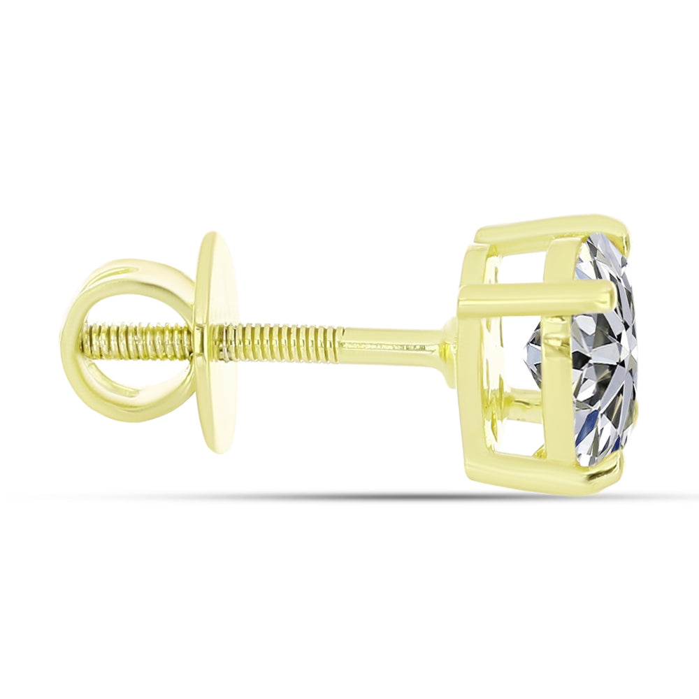 Cercei din Argint 925 Placat cu Aur ( 1.4 grame ) cu Diamant Certificat cultivat în laborator 1.44 Carate