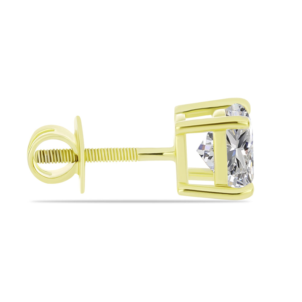 Cercei din Argint 925 Placat cu Aur ( 1.58 grame ) cu Diamant Certificat cultivat în laborator 2.9 Carate 4 